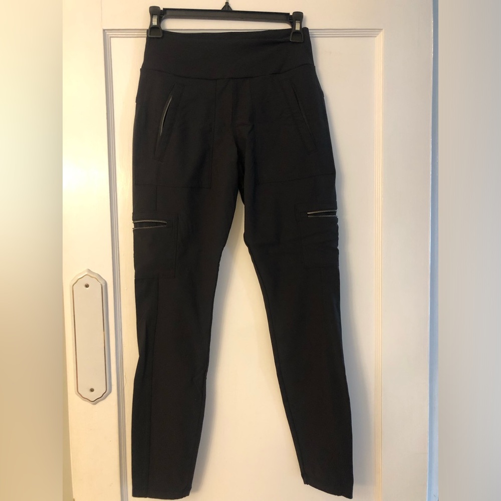 Athleta Black Skinny Pants with Zipper Accents
